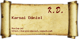 Karsai Dániel névjegykártya